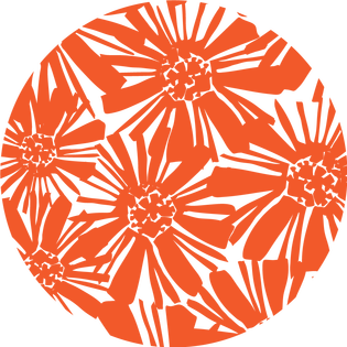 mosaic floral orange